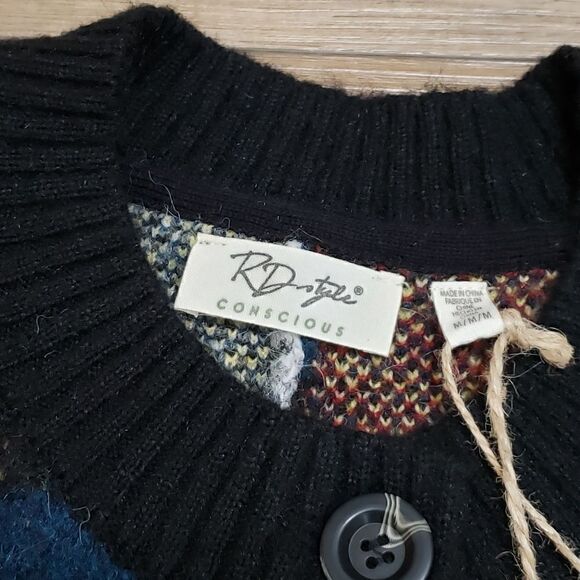 Anthropologie RD Style Multicolor Plaid Cardigan Sweater Size Medium NWT - Picture 12 of 13